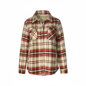 Sage Red and Cream Flannel Jacket